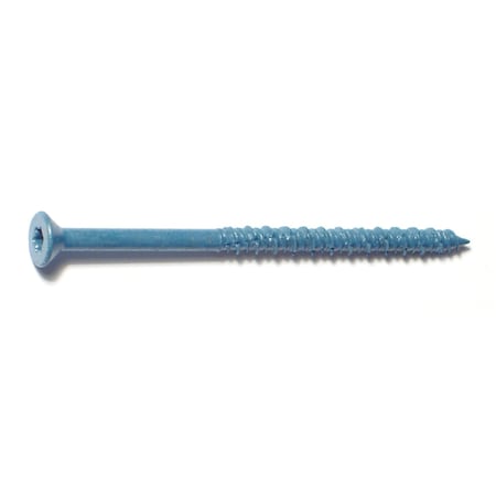 Masonry Screw, 3/16 Dia., Flat, 3 1/4 In L, Steel Blue Ruspert, 100 PK